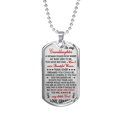 My Granddaughter Dog Tag From Grandpa You Are My Little Girl Pendant Necklace Lu
